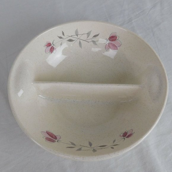 Franciscan Duet Divided Vegetable Bowl 8 3/8" Porcelain Gladding McBean MADE USA - Picture 1 of 6